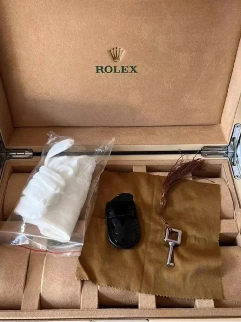 Rolex Green and Gold Crown Travel/Storage Box